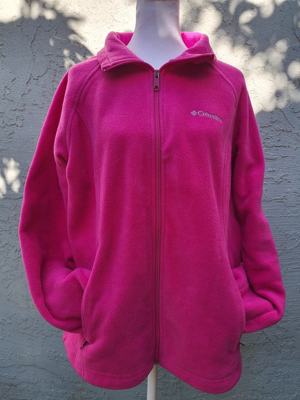 Columbia Benton Springs Full Zip Fleece Jacket Hot Pink Magenta 1X